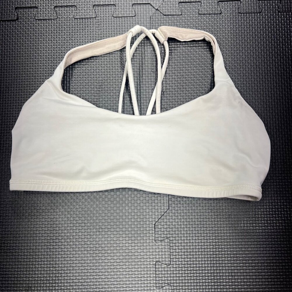 Lululemon Energy Bra White Cross Back Sports Fitness Yoga Top